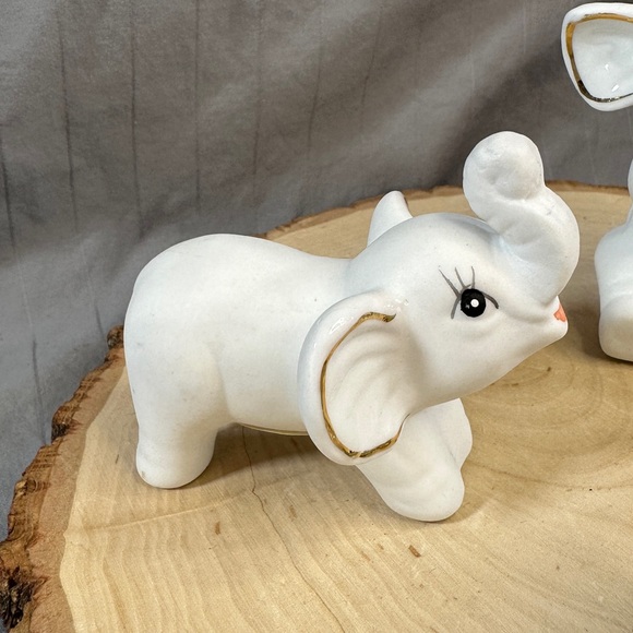 Set of 3 Vintage Ceramic White Elephants, Chen Star Collections - Picture 5 of 11